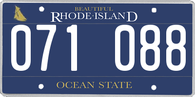RI license plate 071088