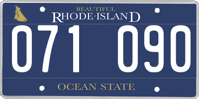 RI license plate 071090