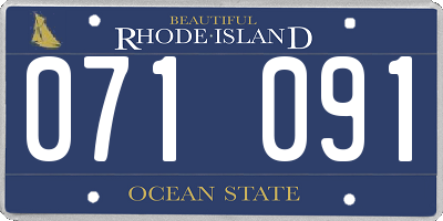 RI license plate 071091