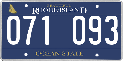 RI license plate 071093