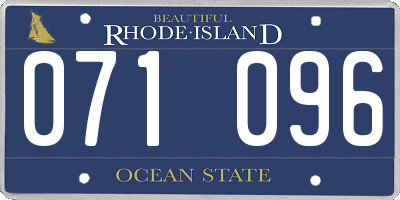 RI license plate 071096