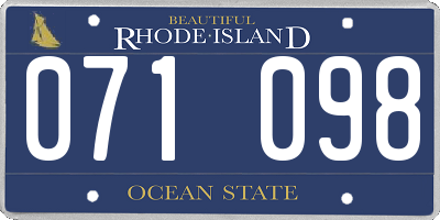 RI license plate 071098