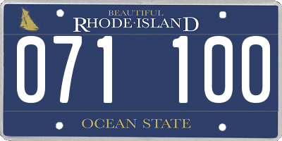 RI license plate 071100