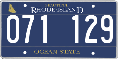 RI license plate 071129