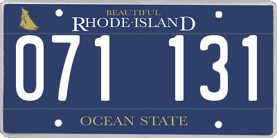 RI license plate 071131