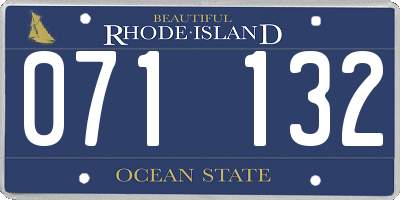 RI license plate 071132