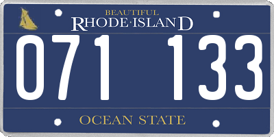 RI license plate 071133