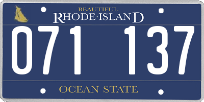 RI license plate 071137