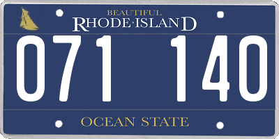 RI license plate 071140