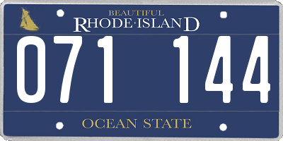 RI license plate 071144