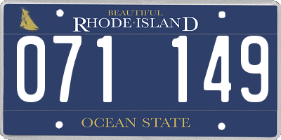 RI license plate 071149