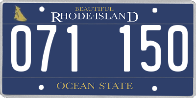 RI license plate 071150