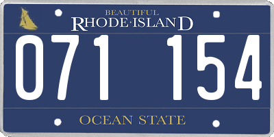 RI license plate 071154
