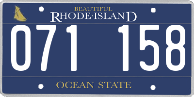 RI license plate 071158