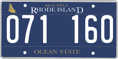 RI license plate 071160
