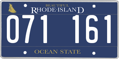 RI license plate 071161
