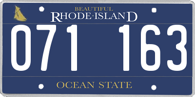 RI license plate 071163