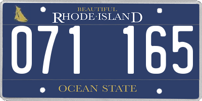 RI license plate 071165