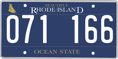RI license plate 071166