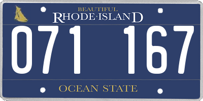 RI license plate 071167