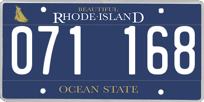 RI license plate 071168