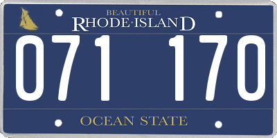 RI license plate 071170