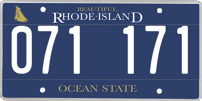 RI license plate 071171