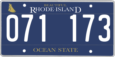 RI license plate 071173