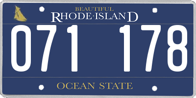 RI license plate 071178