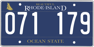 RI license plate 071179