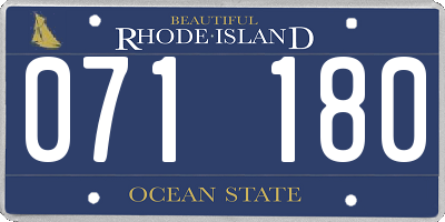 RI license plate 071180