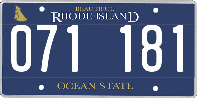 RI license plate 071181