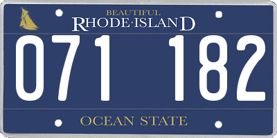 RI license plate 071182