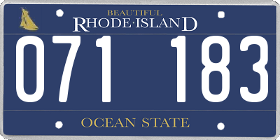 RI license plate 071183