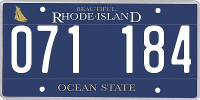 RI license plate 071184