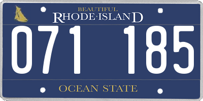 RI license plate 071185