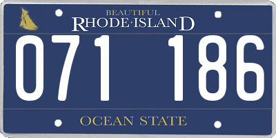 RI license plate 071186