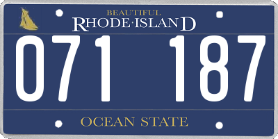 RI license plate 071187