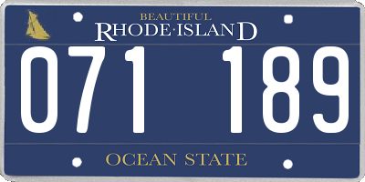 RI license plate 071189
