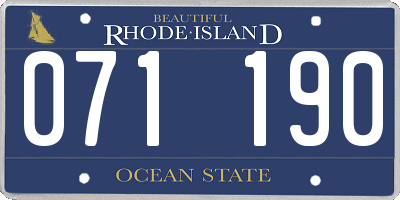 RI license plate 071190