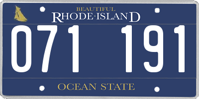 RI license plate 071191