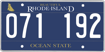 RI license plate 071192