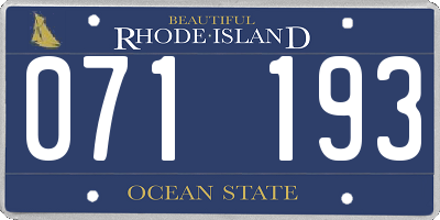 RI license plate 071193
