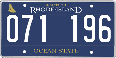 RI license plate 071196