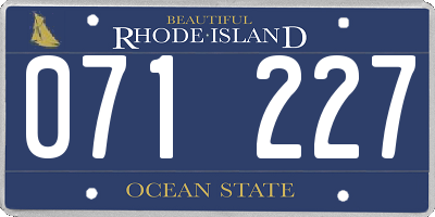 RI license plate 071227
