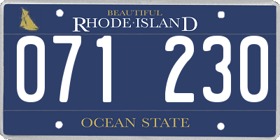 RI license plate 071230