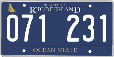 RI license plate 071231