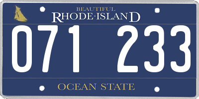 RI license plate 071233