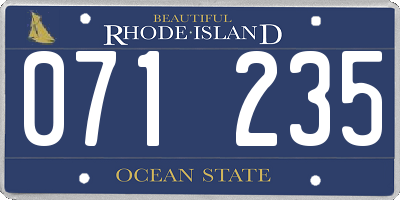 RI license plate 071235