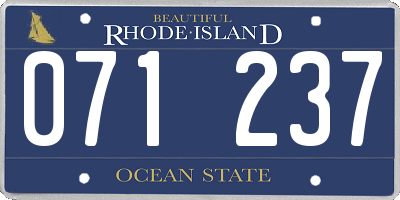 RI license plate 071237